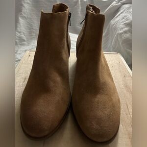 FRYE AND CO. Brown Leather Suede Side Zip Glitter Booties Boots Women's Sz 11 M